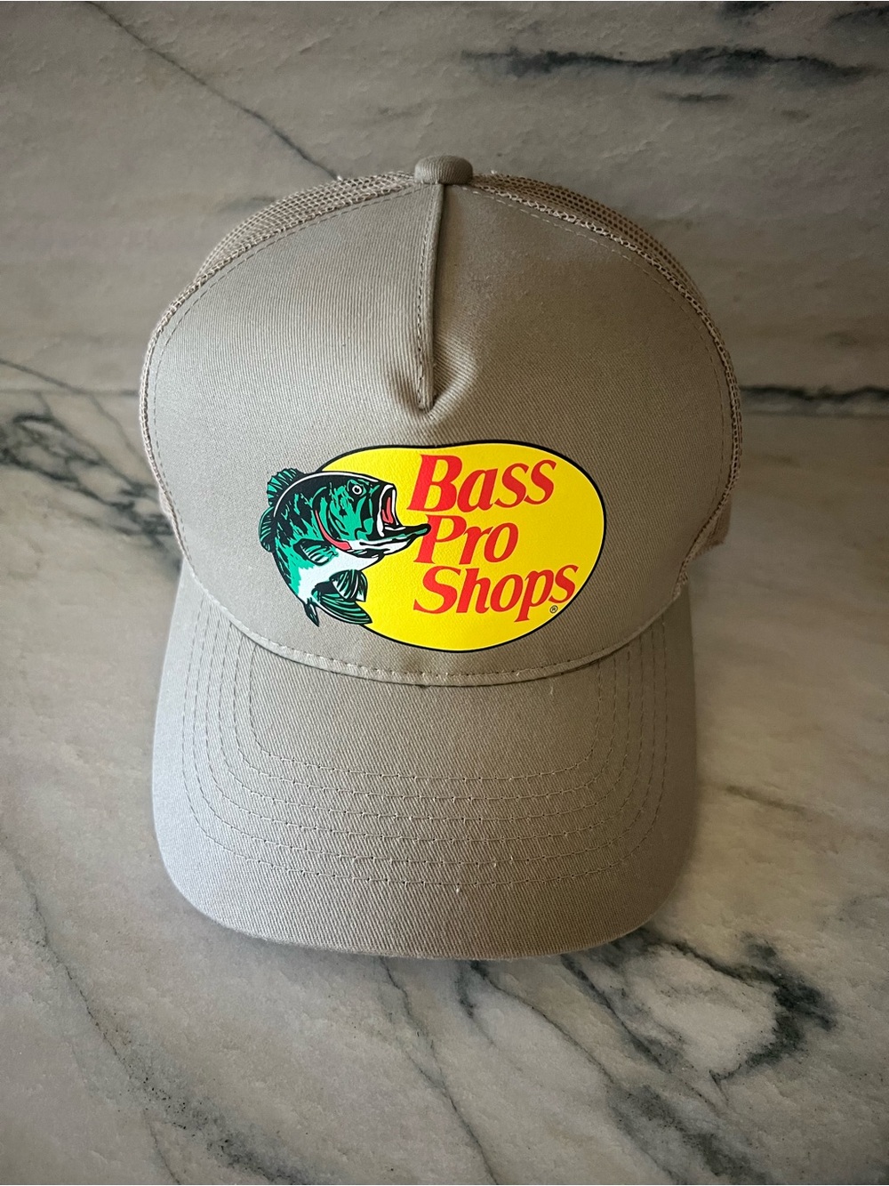 Bass Pro Shops Tan Fishing Trucker Hat